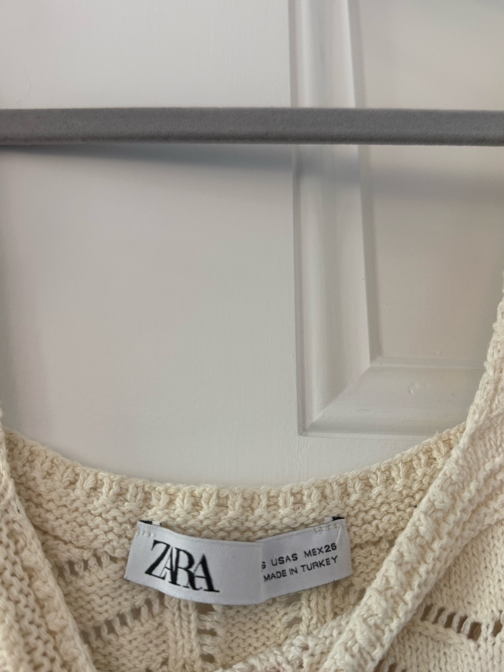 ZARA Cream Crochet Lace Ruffle Tank Top - Picture 2 of 3